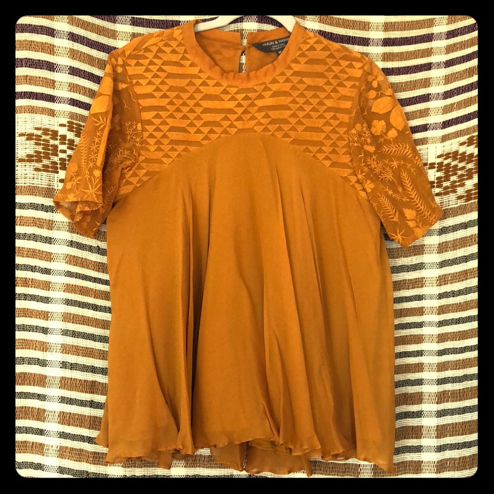 Flowy mustard blouse